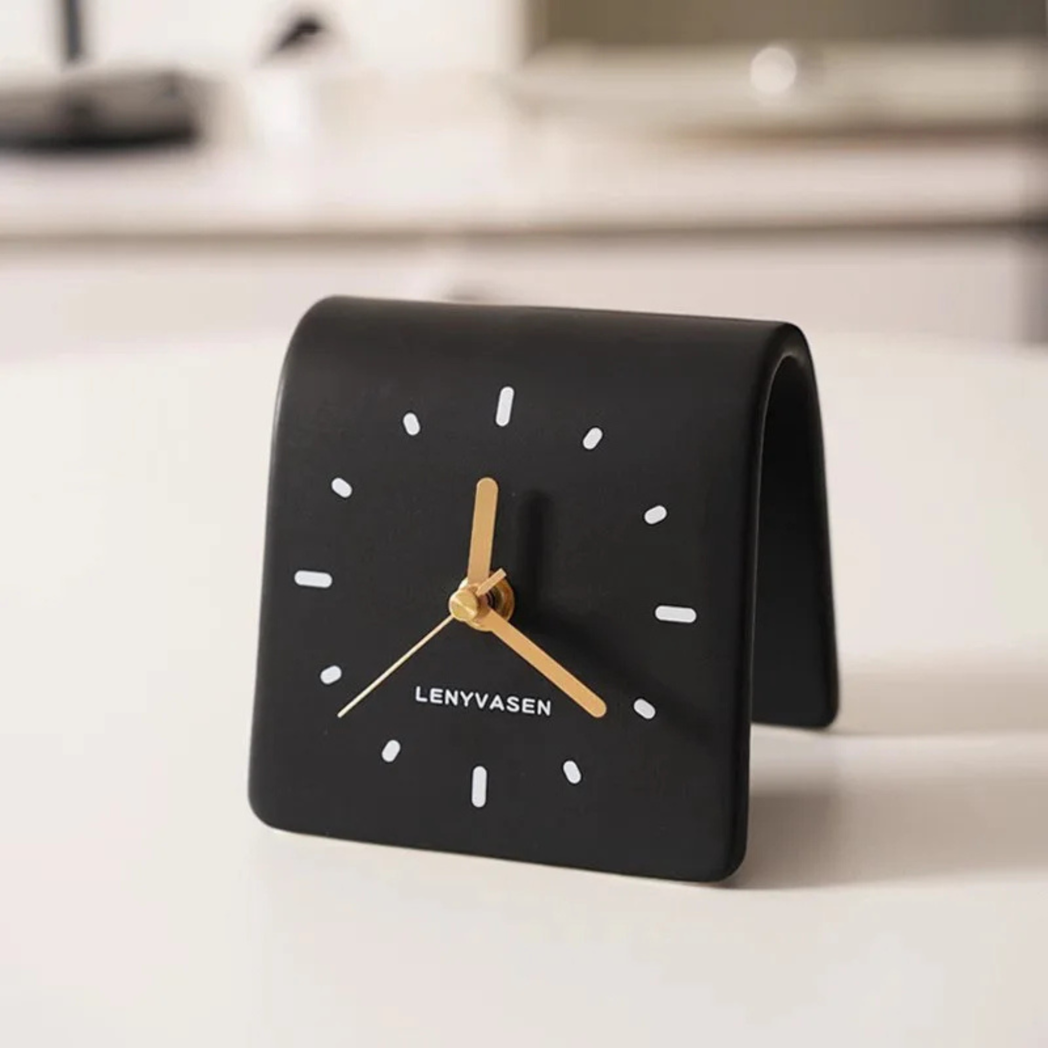 Tivara Arch Desk Clock – Modern Ceramic Decorative Table Clock Bedroom Living Room Nightstand
