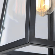 Tapered Clear Glass Hanging Pendant Light – Waterproof LED Outdoor Porch Patio Fixture