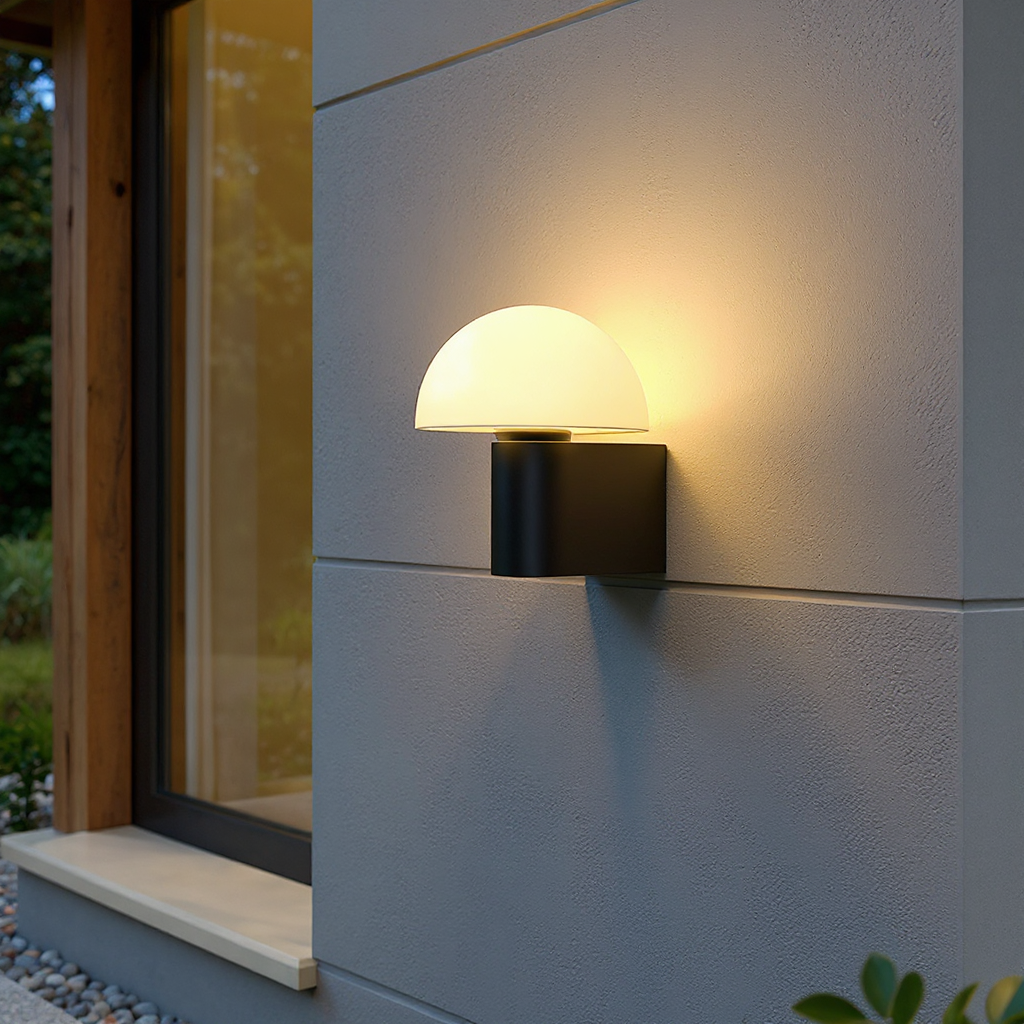 Halo Dome Wall Lamp – LED Outdoor Modern Wall Lighting Fixture
