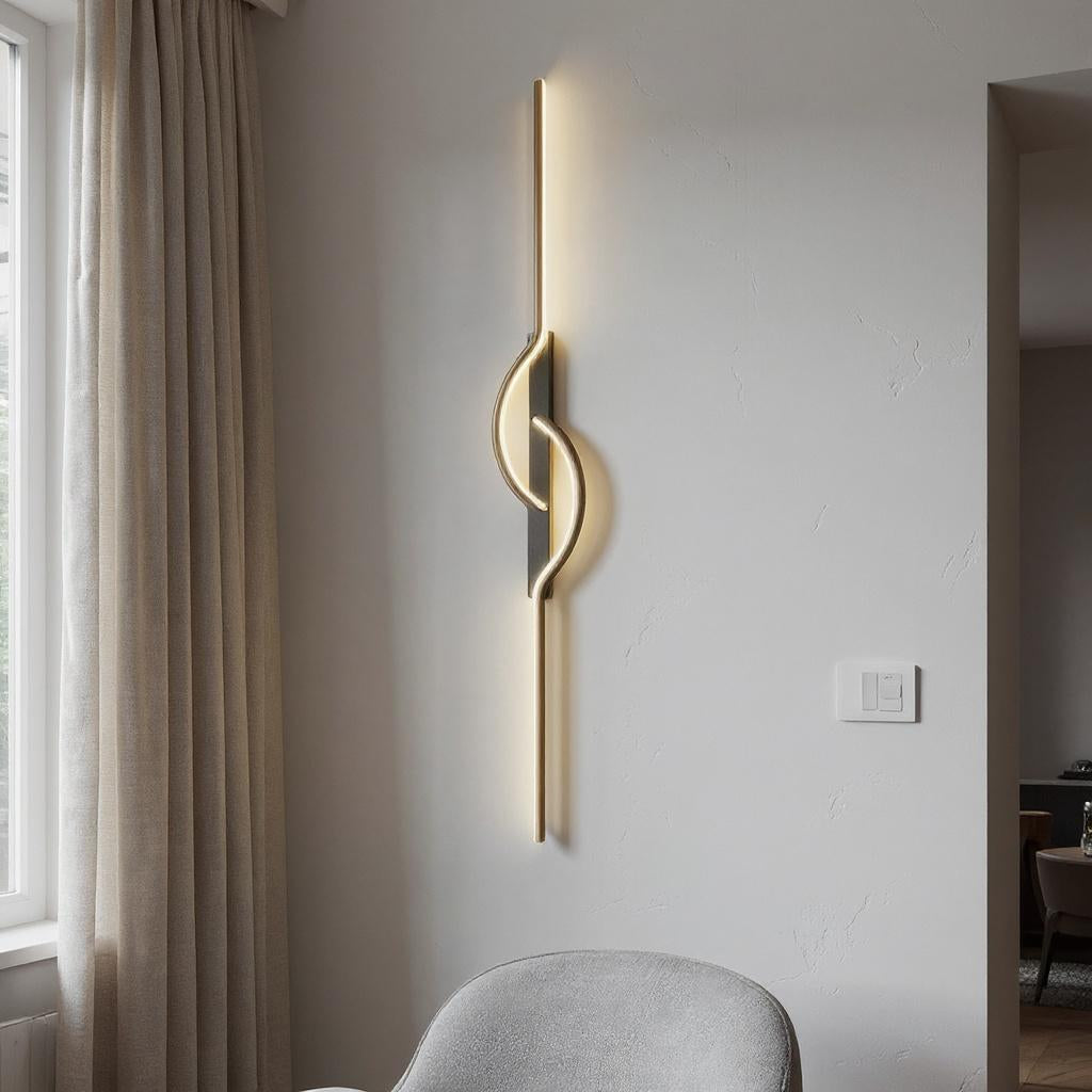 Interlink Curve LED Wall Light – Modern Dimmable Indoor Bedroom and Hallway Fixture