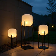 Frosted Globe Solar Outdoor Floor Lamp – Modern Waterproof LED Outdoor Light