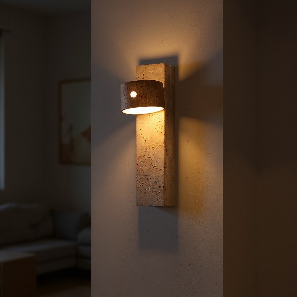 Strata Beam Stone Wall Lamp – Adjustable Rechargeable Modern Architectural Accent Light