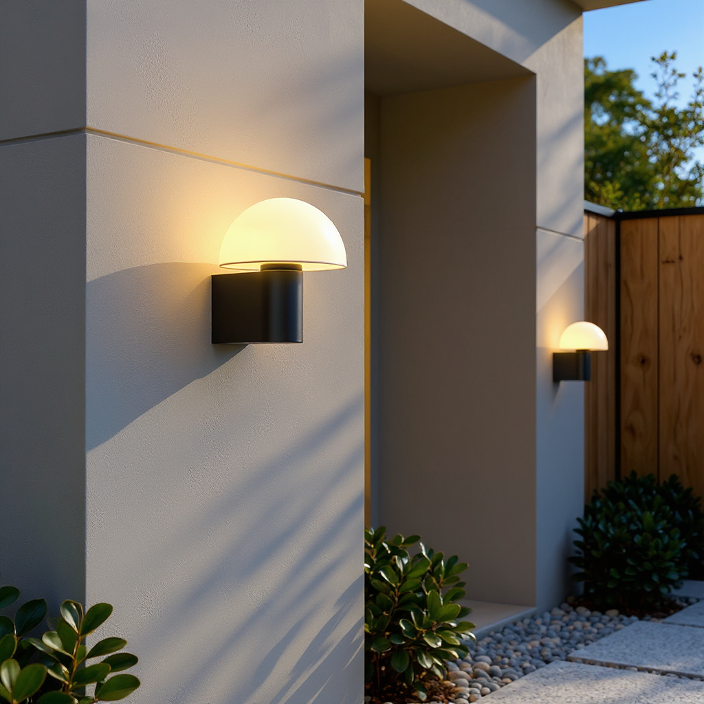 Halo Dome Wall Lamp – LED Outdoor Modern Wall Lighting Fixture