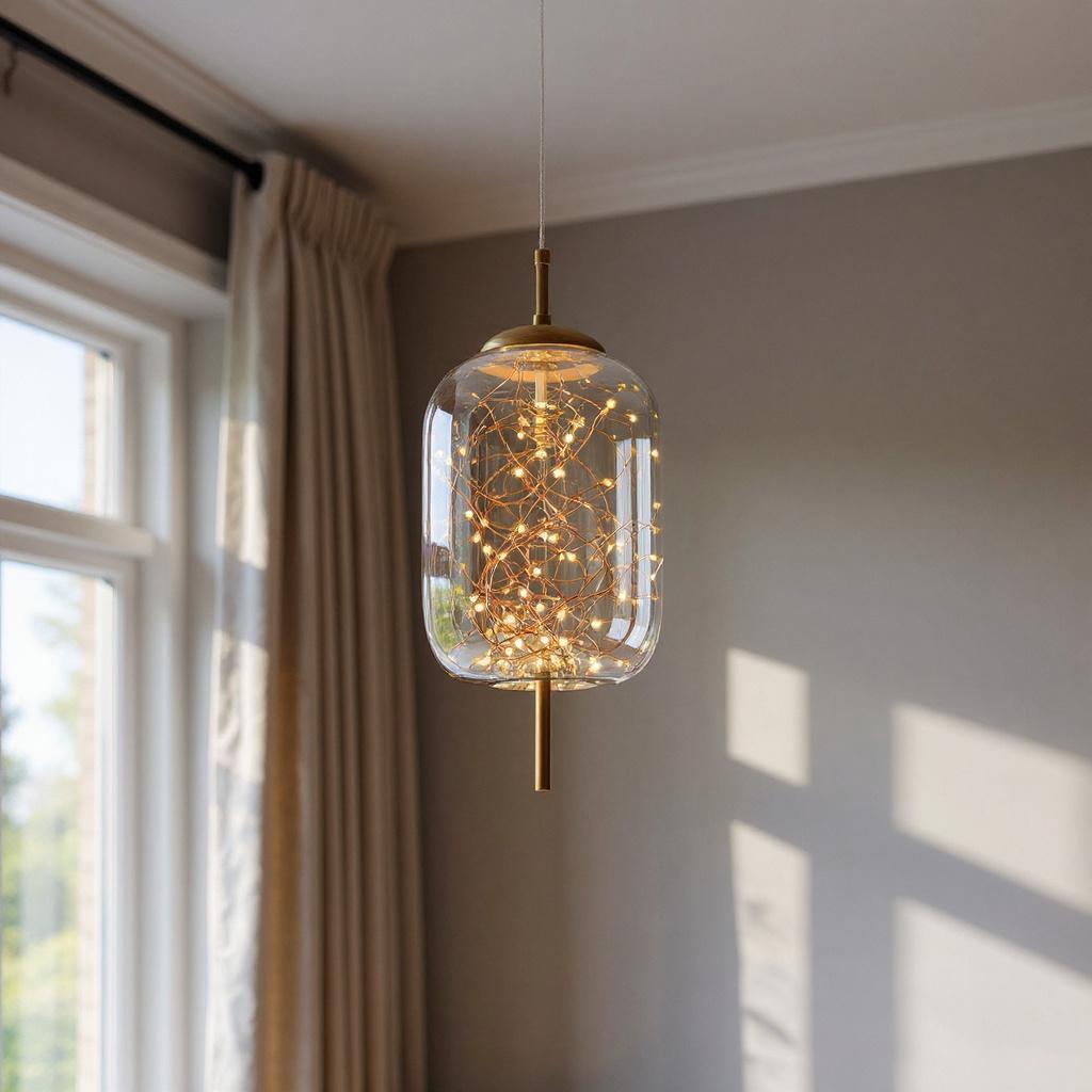Aurora Cluster Glass Pendant Light – LED Modern Hanging Ceiling Fixture for Living Room