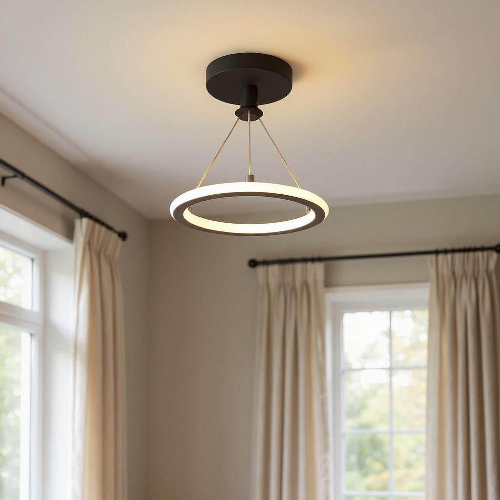 Halo Ring Semi-Flush Ceiling Light – Modern LED Circular Ceiling Fixture
