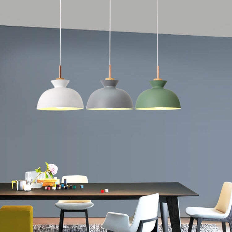 Scandinavian Wood Accent Pendant Light – Modern Minimalist LED Ceiling Fixture