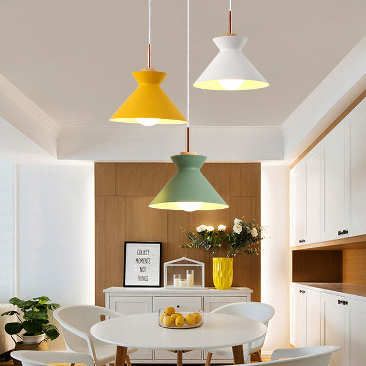 Scandinavian Wood Accent Pendant Light – Modern Minimalist LED Ceiling Fixture