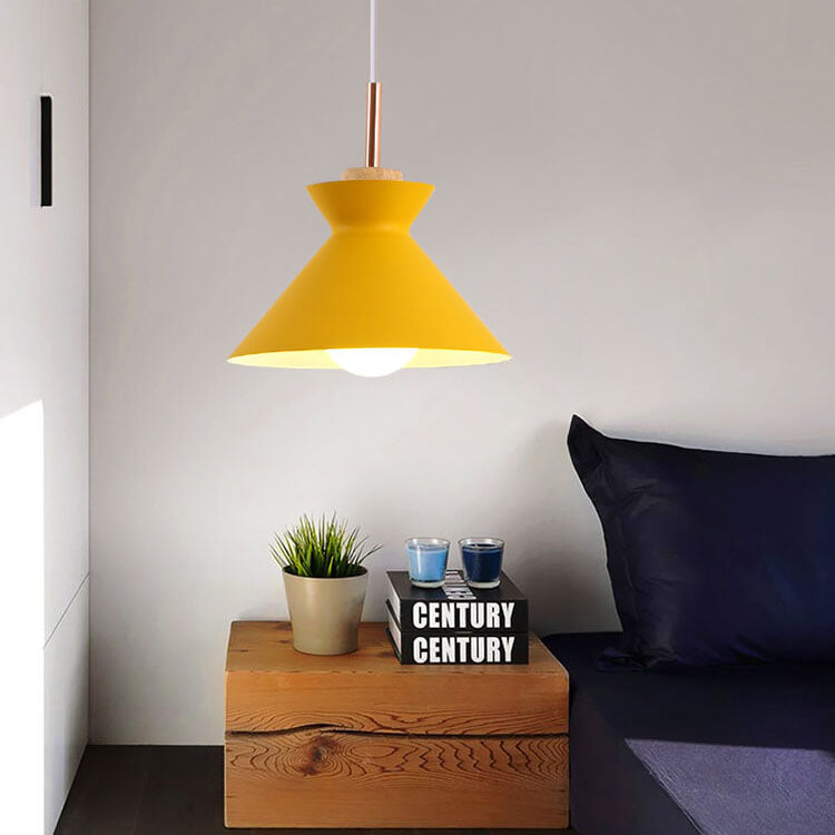 Scandinavian Wood Accent Pendant Light – Modern Minimalist LED Ceiling Fixture