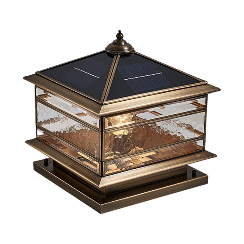 Textured Glass LED Pillar Lights – Waterproof Outdoor Fixtures