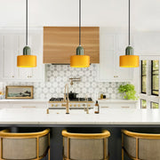 Glass Cylinder Pendant Light – Modern Colourful Hanging Fixture