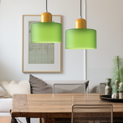 Glass Cylinder Pendant Light – Modern Colourful Hanging Fixture
