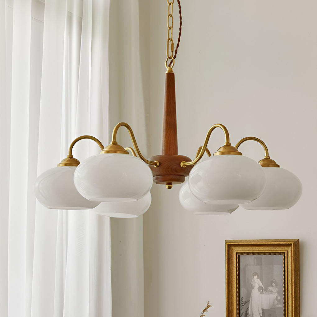 Meadow Globe Chandelier – LED Mid-Century Inspired Glass Ceiling Light Fixture