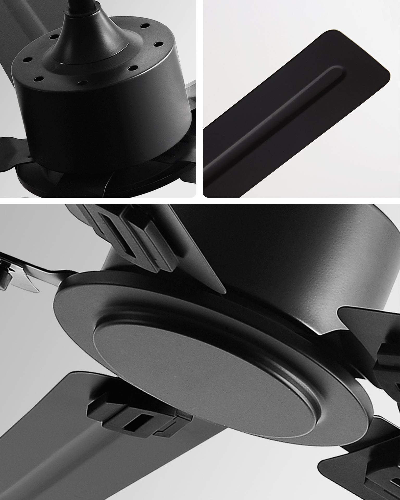Xylon Industrial Ceiling Fan – Black Metal Five Blade Modern Quiet Downrod Living Room Bedroom