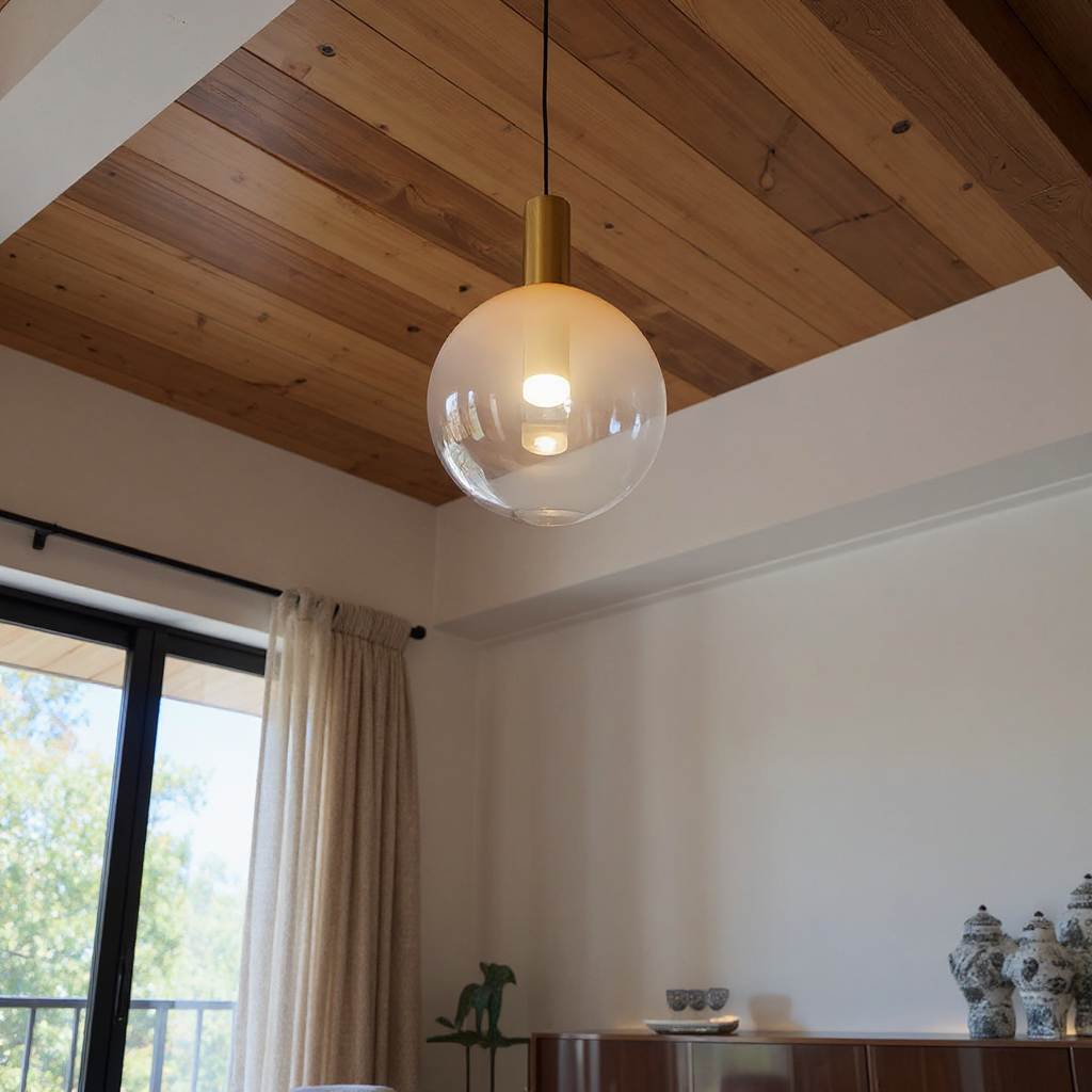 Erin Fabric Globe Pendant – LED Fabric Pendant Lighting Fixture