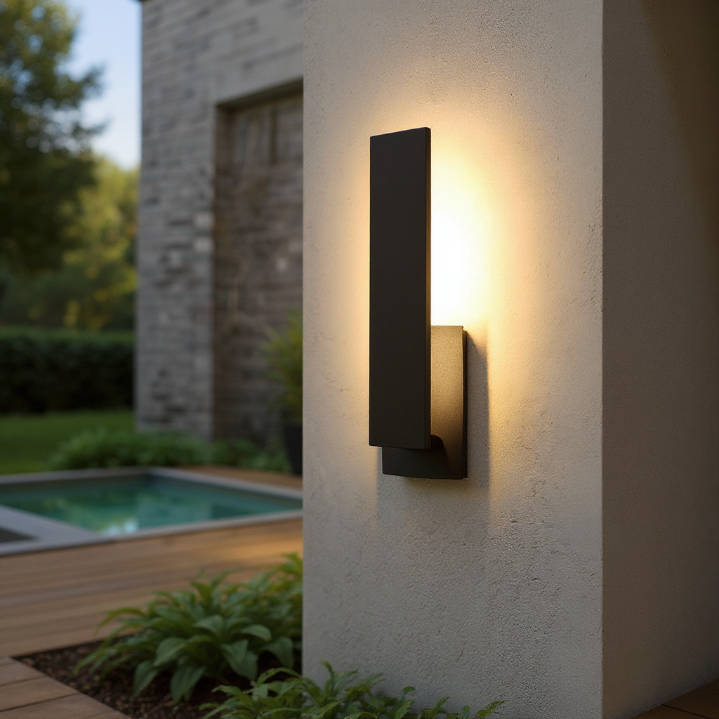 Modern Rectangular LED Outdoor Wall Lamp with Soft Ambient Glow – Waterproof Minimalist Exterior Light