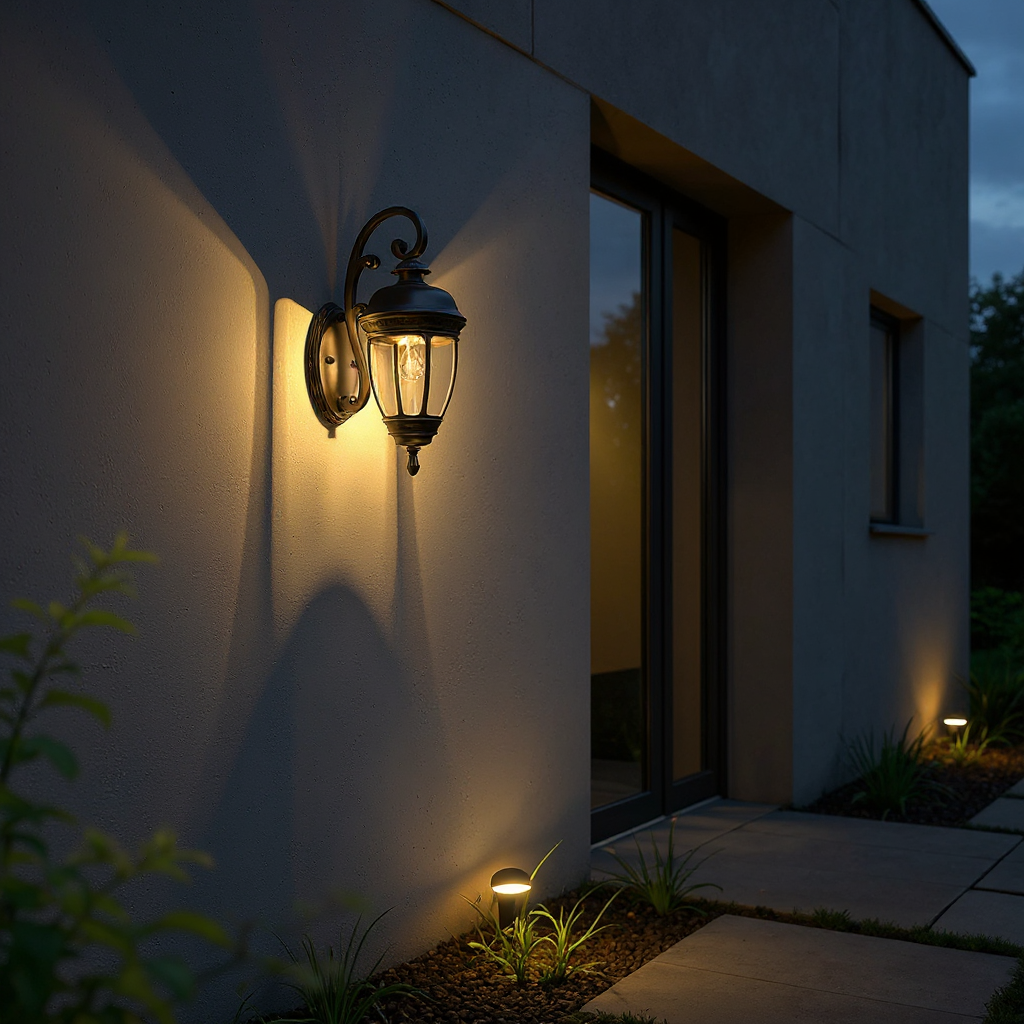 Heritage Curve Lantern Wall Lamp – LED Outdoor Classic Lantern Wall Lighting Fixture
