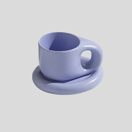 Olvara Ceramic Cup Saucer Set – Modern Coffee Mug Saucer Decorative Home Furnishing Kitchen Accent