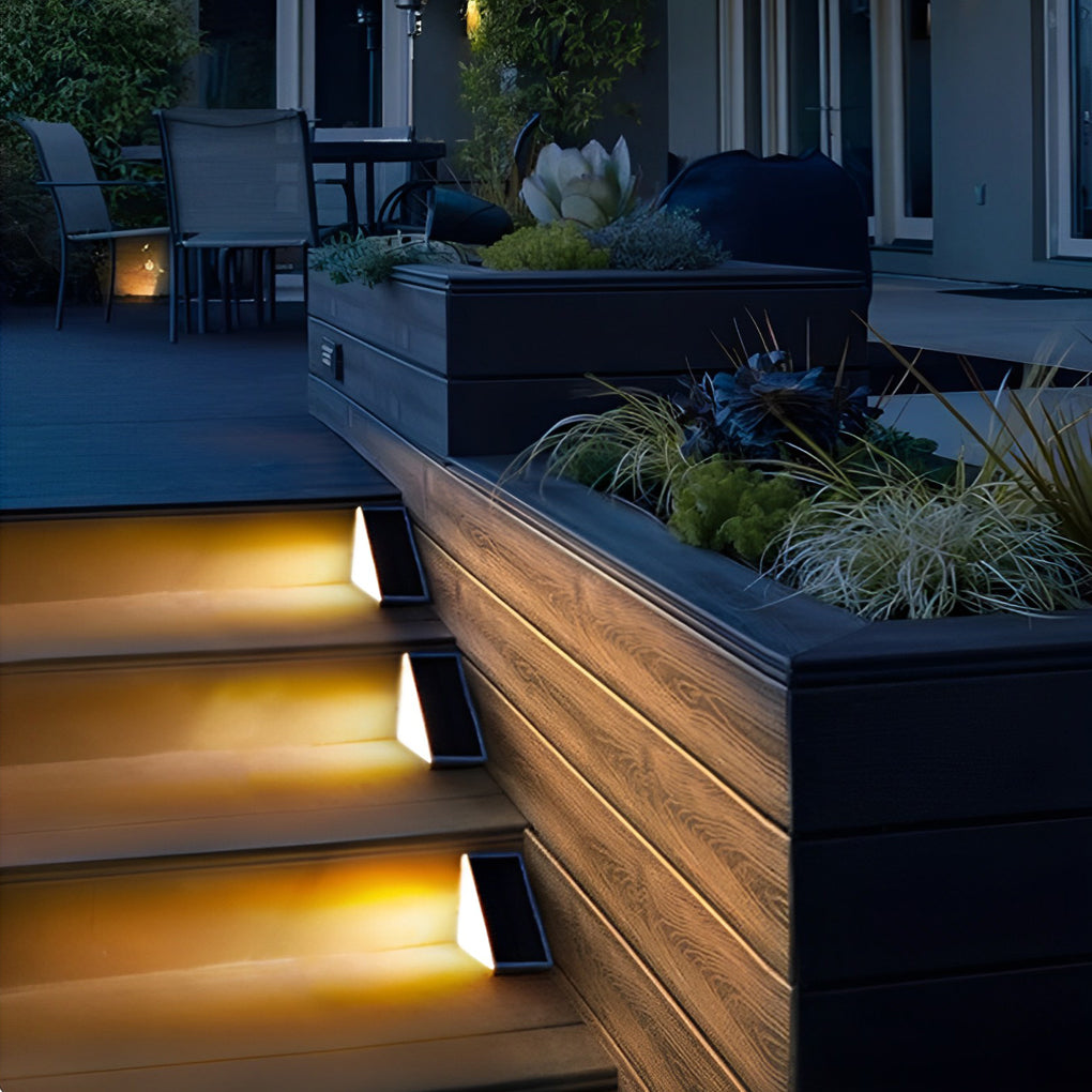 TriEdge Solar Step Lights – Waterproof LED Outdoor Stair and Wall Fixtures