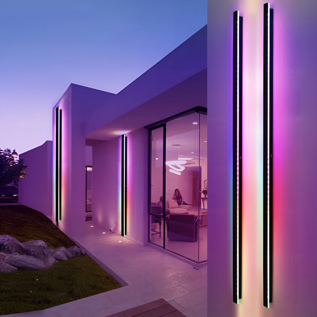 Modern LED Outdoor Wall Light – Long Vertical Strip Fixture
