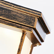 OctaFrame Frosted Glass Flush Mount Light – Waterproof LED Outdoor Porch Ceiling Fixture