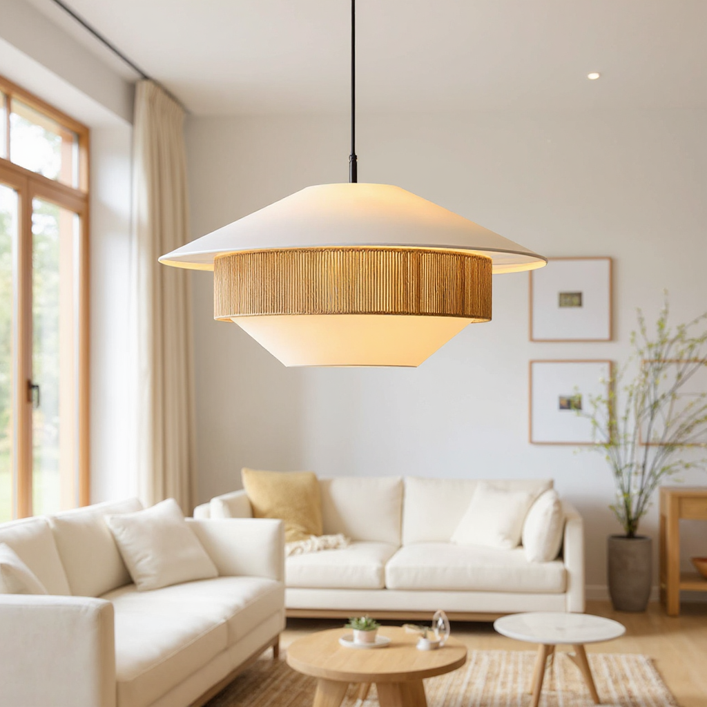 Woven Tide Pendant Light – Fabric Pendant Ceiling Lighting Fixture