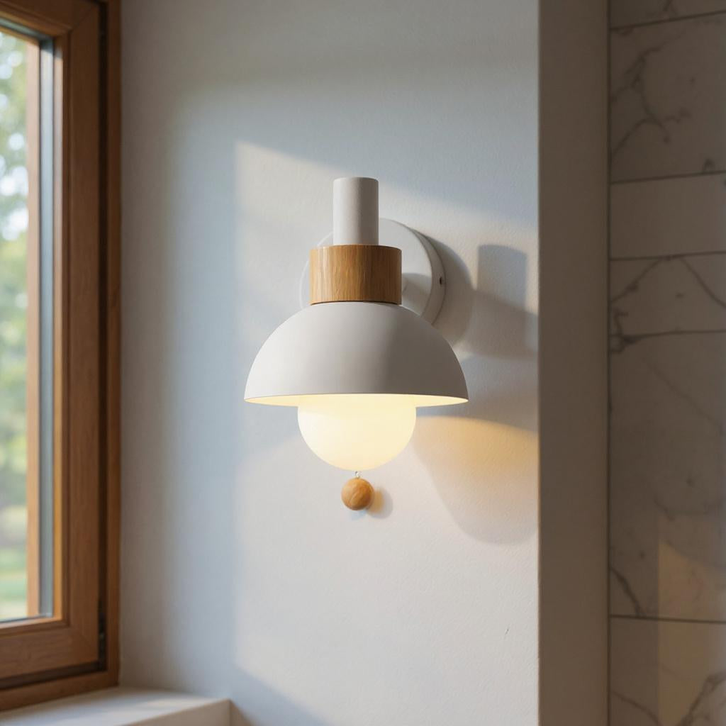 Nordic Wood Accent Wall Light – Scandinavian Minimalist LED Sconce