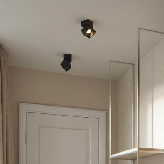 Modern Adjustable Cube LED Ceiling Light – Semi-Flush Rotatable Aluminium Fixture