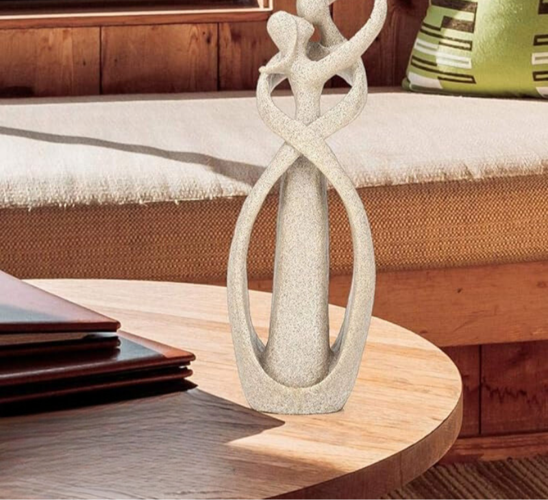 Entwine Embrace Sculpture – Abstract Couple Figurine Modern Home Decor Living Room Bedroom Mantel