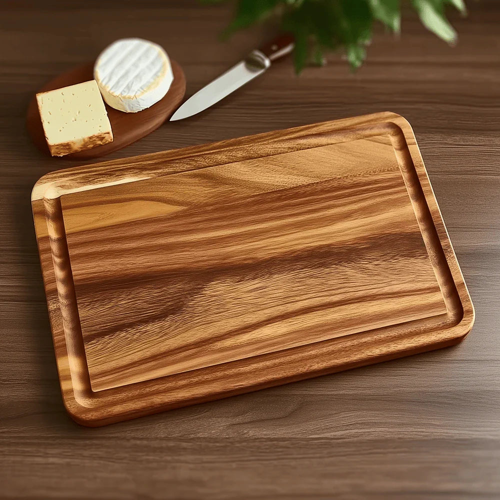 Timbren Acacia Cutting Board Set – Wood Butcher Block Juice Groove Kitchen Chopping Board 3 Sizes
