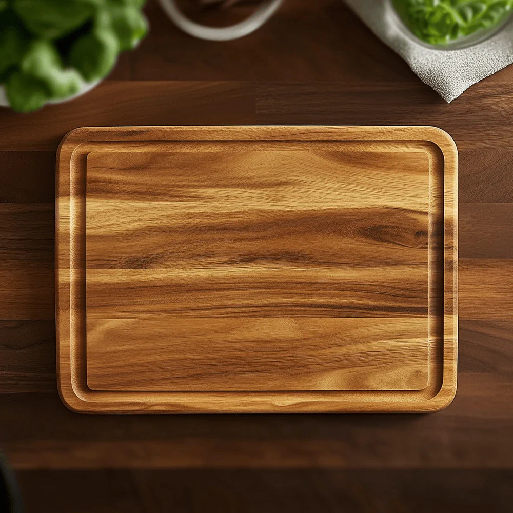 Timbren Acacia Cutting Board Set – Wood Butcher Block Juice Groove Kitchen Chopping Board 3 Sizes