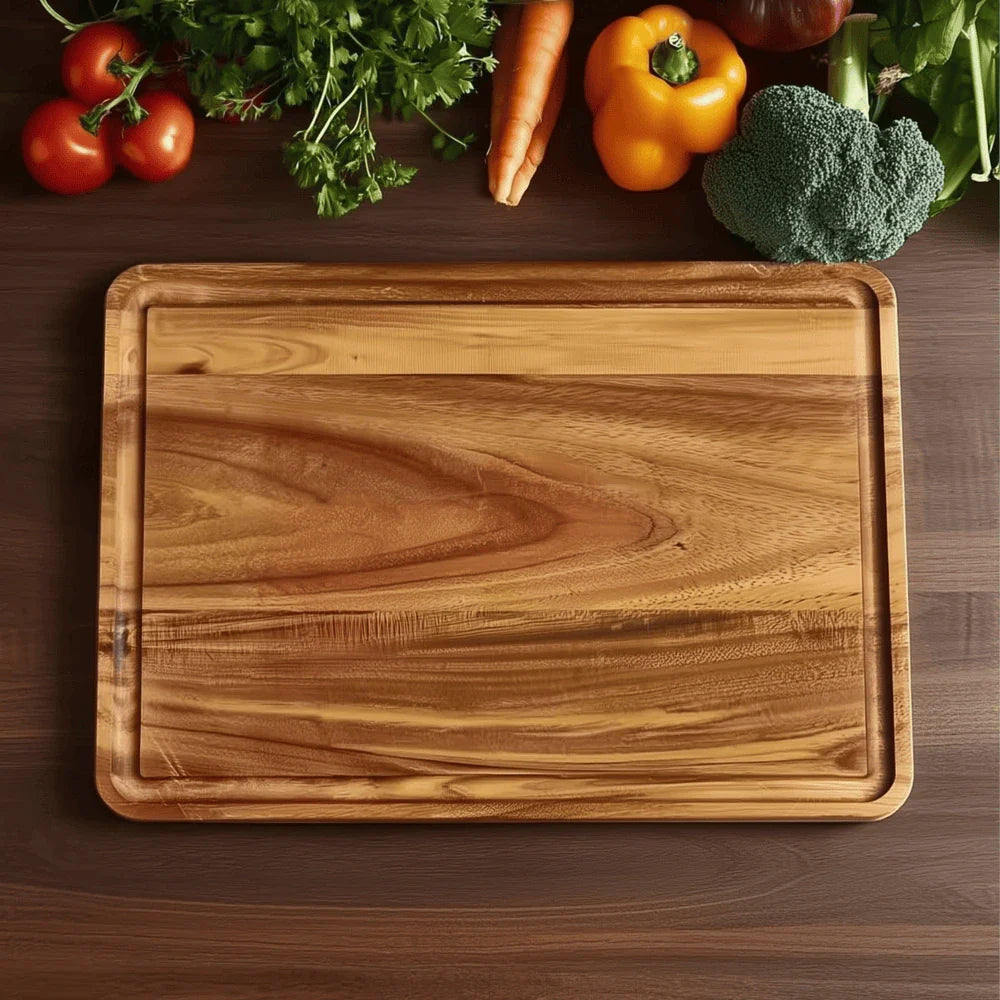 Timbren Acacia Cutting Board Set – Wood Butcher Block Juice Groove Kitchen Chopping Board 3 Sizes