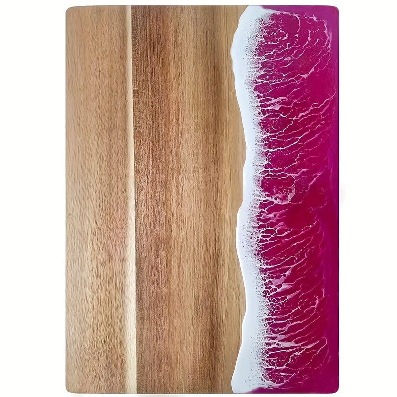 Tidara Ocean Resin Cutting Board – Acacia Wood Charcuterie Serving Board Kitchen Handmade Coastal Decor