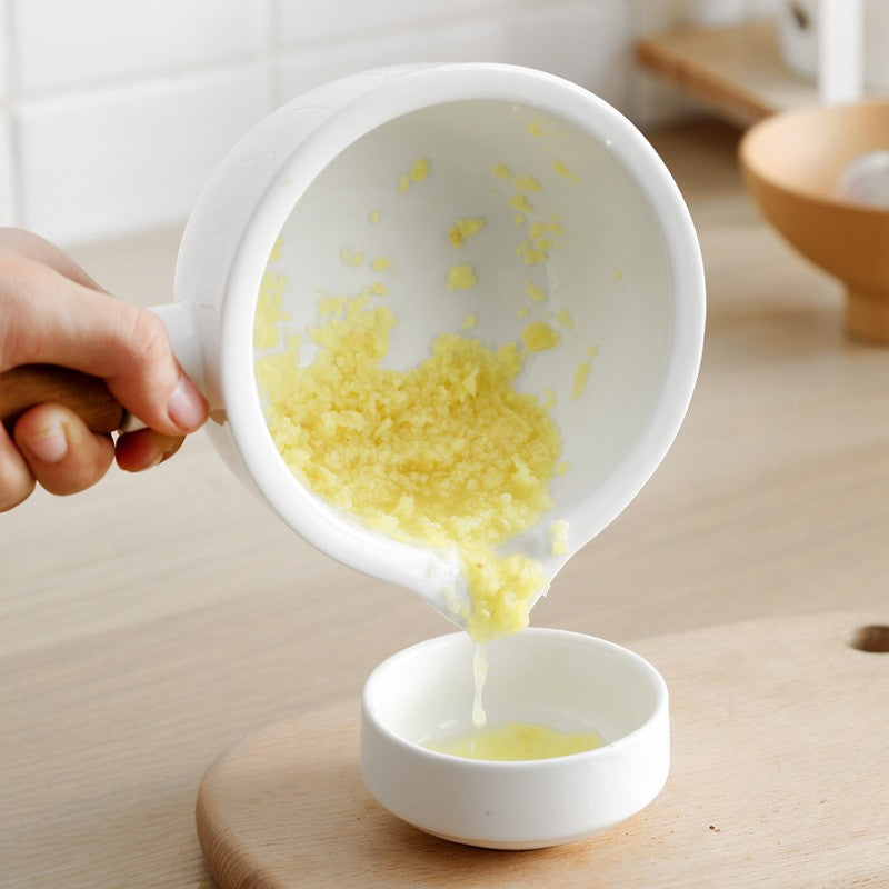 Verano Mortar Pestle Set – Ceramic Bowl Acacia Wood Handle Kitchen Spice Grinder Home Decor