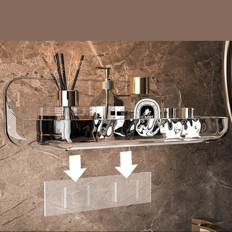 Vistral Clear Acrylic Wall Shelf – Adhesive Bathroom Organizer Storage Shower Caddy Vanity