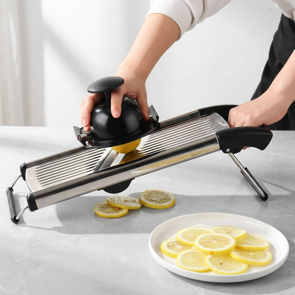 Velco Mandoline Slicer – Adjustable Stainless Steel Vegetable Cutter Safety Hand Guard Kitchen Tool