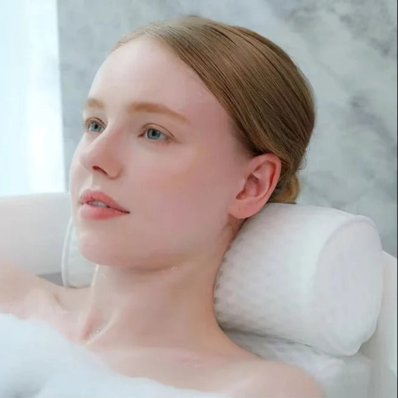 Cloudrest Bath Pillow – Ergonomic Spa Bathtub Cushion Neck Head Shoulder Support Quick Dry Air Mesh Suction