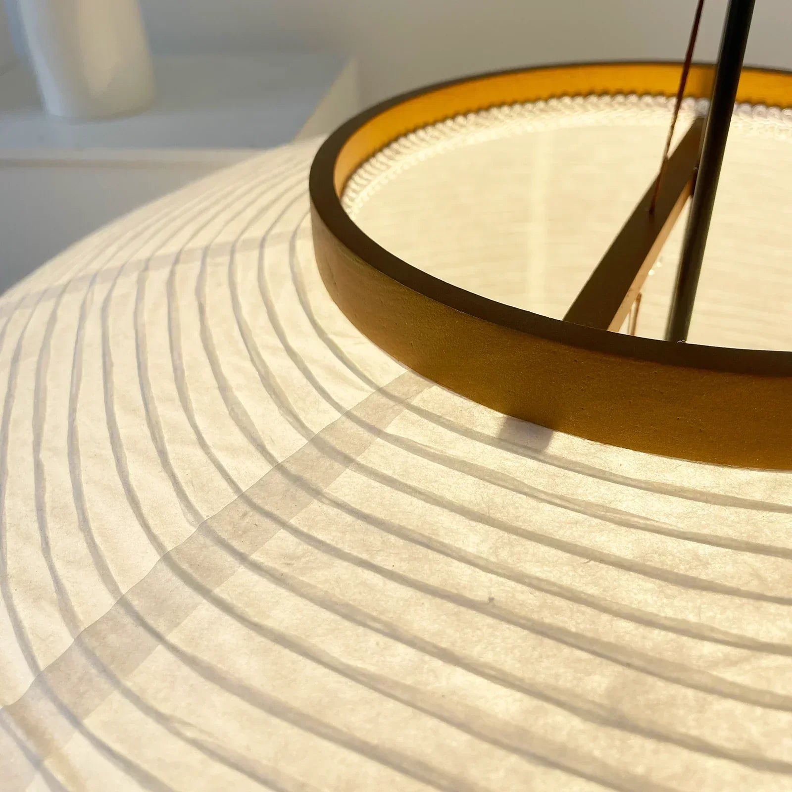 Quore Paper Floor Lamp - Minimalist Bamboo Frame Encasing Delicate Paper Shade Warm Ambient Light