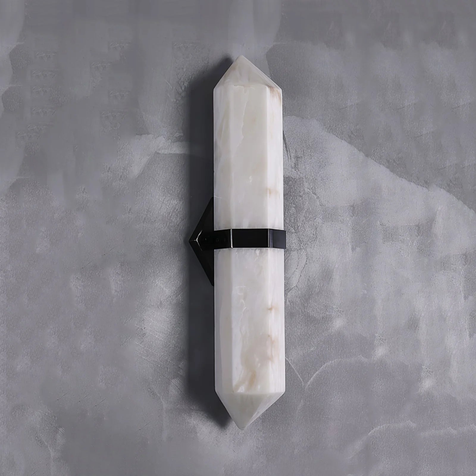 Ivory Obelisk Wall Sconce – Marble Finish LED Wall Light for Hallways and Living Rooms