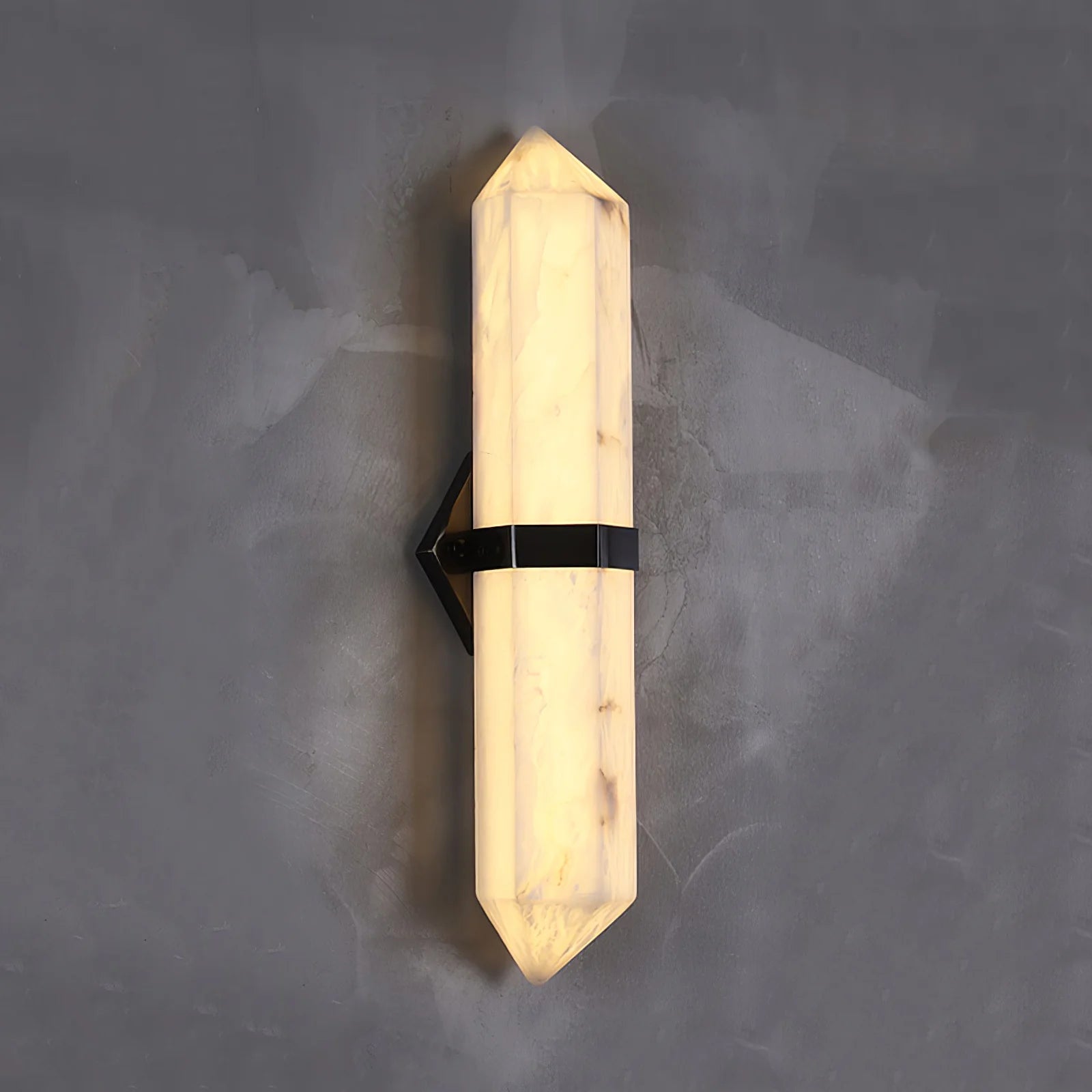 Ivory Obelisk Wall Sconce – Marble Finish LED Wall Light for Hallways and Living Rooms