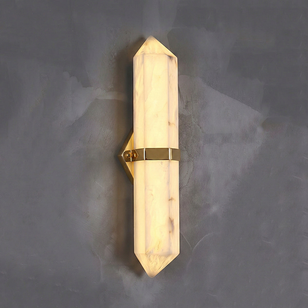 Ivory Obelisk Wall Sconce – Marble Finish LED Wall Light for Hallways and Living Rooms