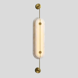 Veil Alabaster Wall Sconce – LED Oval Architectural Corridor Lighting Fixture Hallways