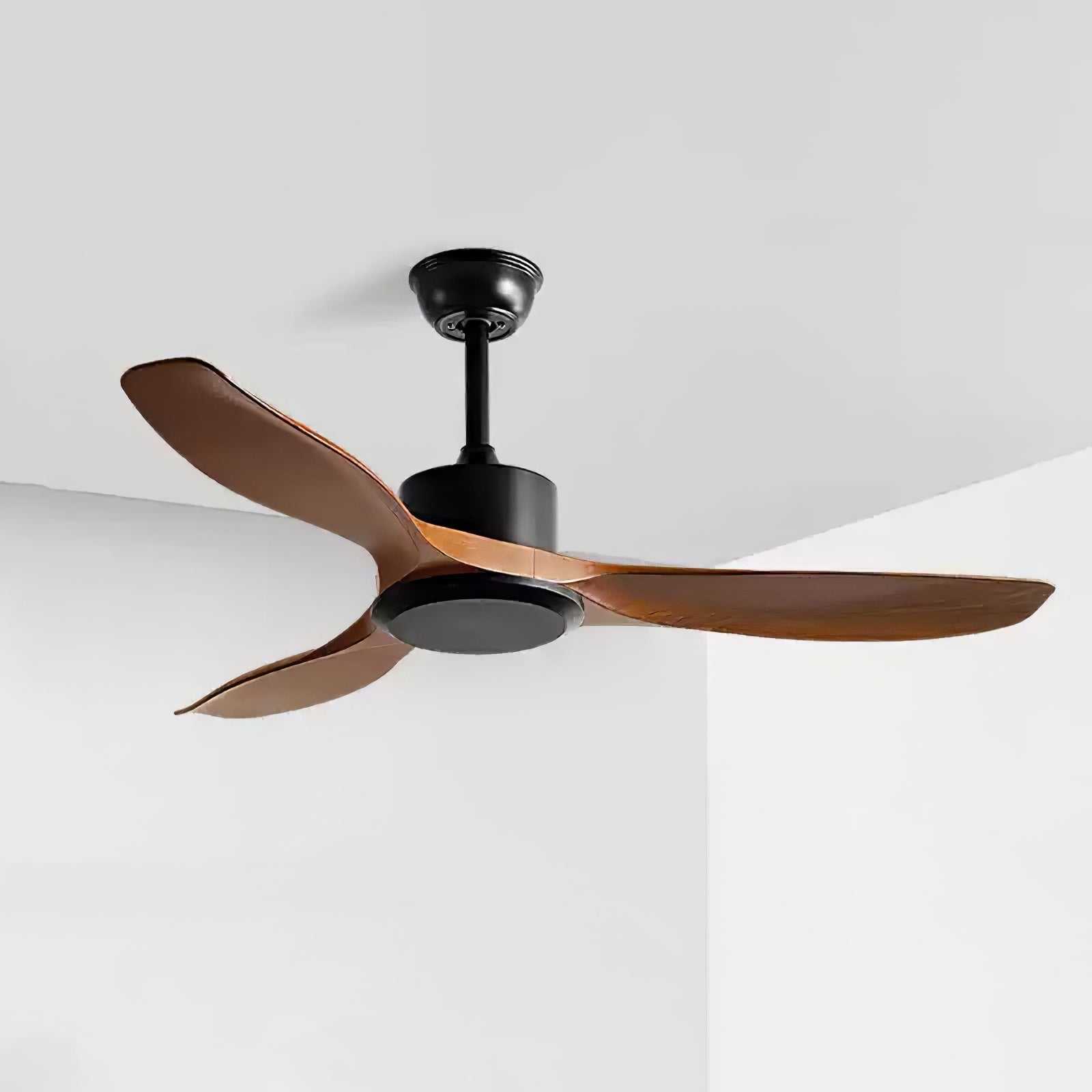 Averon Ceiling Fan Light – Modern Wood Blade LED Nordic Minimalist Bedroom Living Room Cooling Lighting Fixture