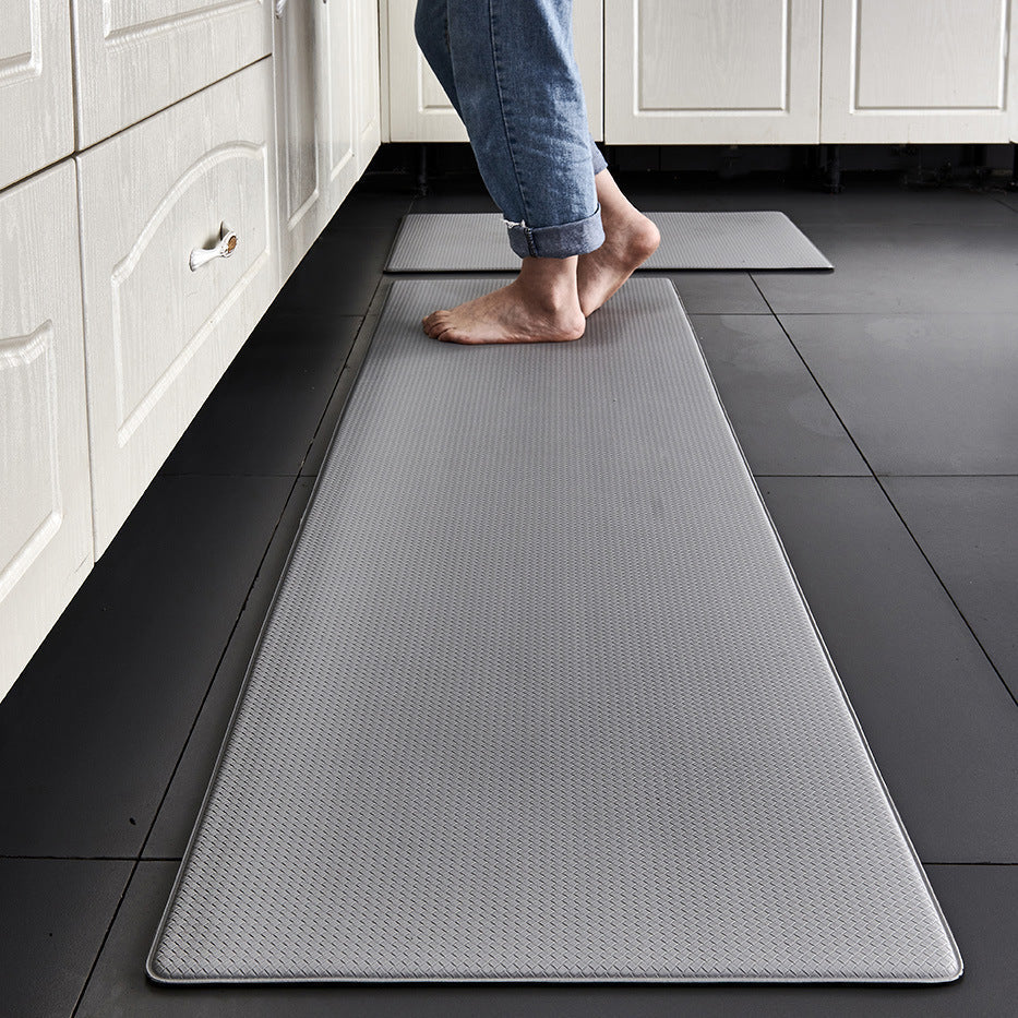 Corduroy Comfort Kitchen Mat – Anti Fatigue Memory Foam Non Slip Floor Runner Standing Cushion Gray