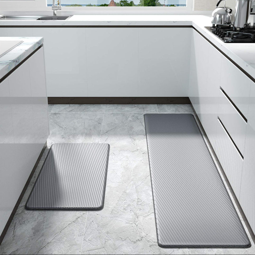 Corduroy Comfort Kitchen Mat – Anti Fatigue Memory Foam Non Slip Floor Runner Standing Cushion Gray