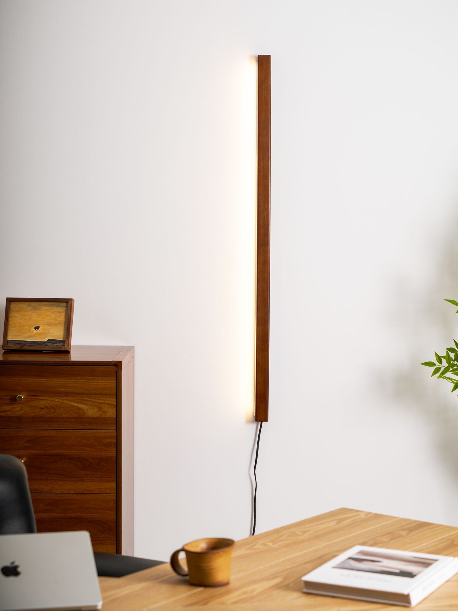 Lumen Oak Linear Wall Lamp - Wooden LED Hard Wired Wall Light Bar