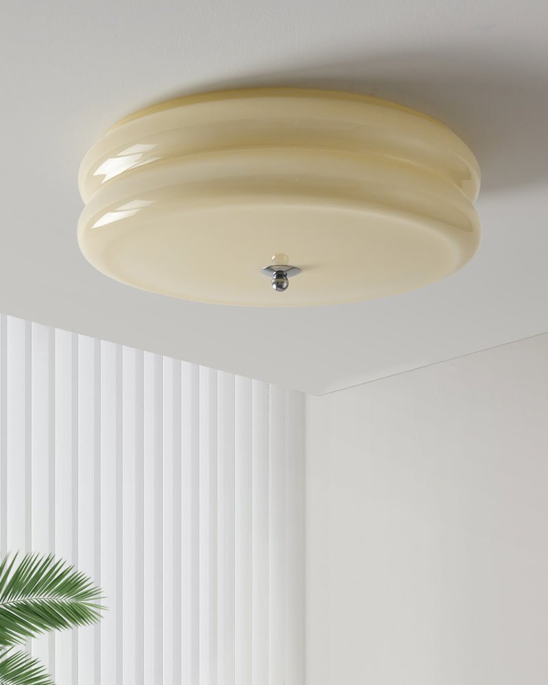 Heron Vintage Dome Ceiling Light – Art Deco Glass Flush Mount Lighting Fixture
