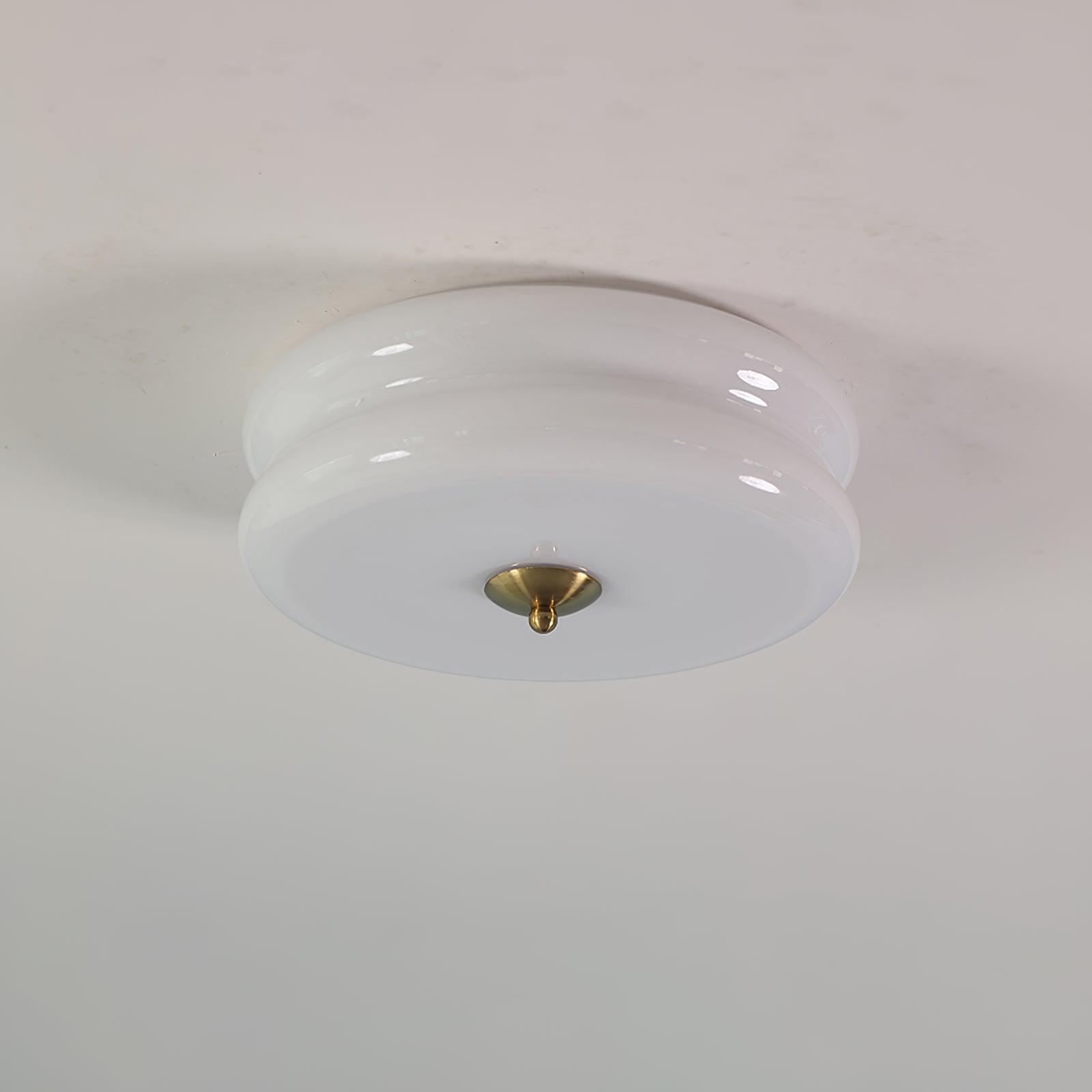 Heron Vintage Dome Ceiling Light – Art Deco Glass Flush Mount Lighting Fixture