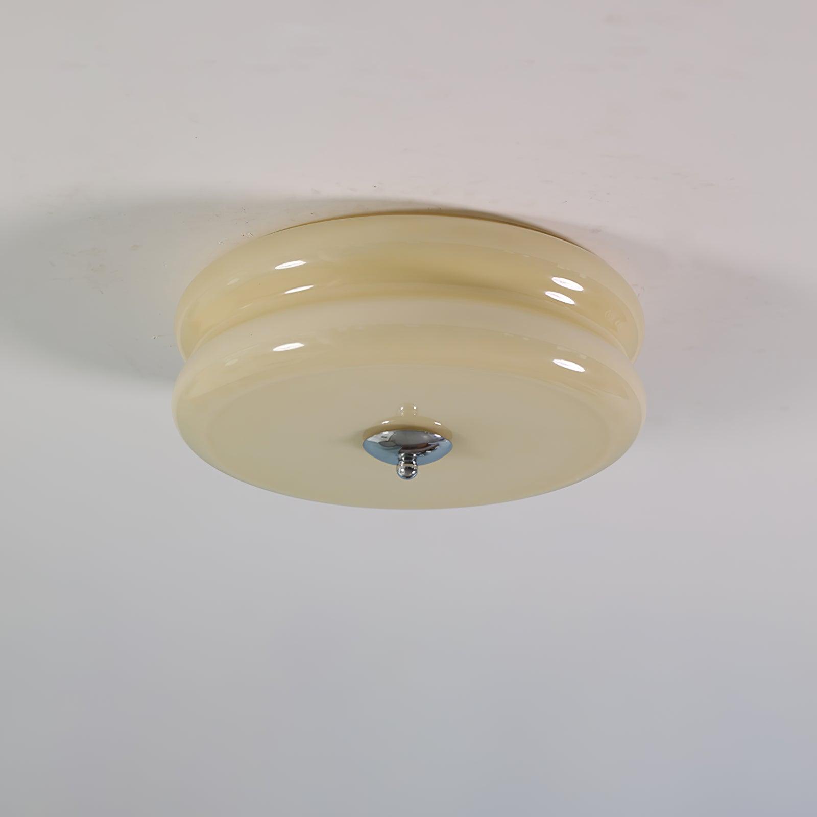 Heron Vintage Dome Ceiling Light – Art Deco Glass Flush Mount Lighting Fixture