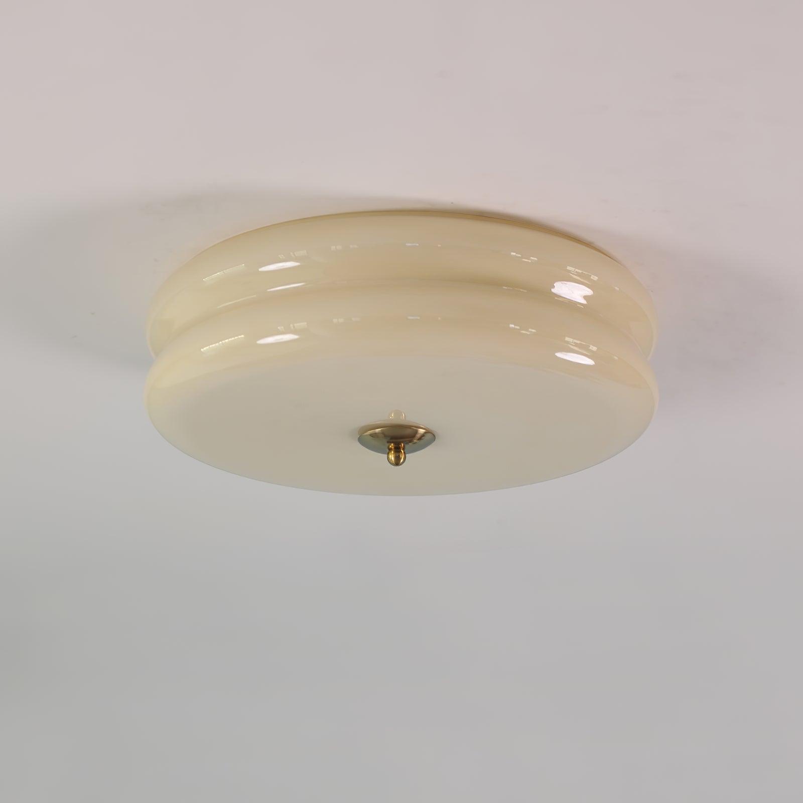 Heron Vintage Dome Ceiling Light – Art Deco Glass Flush Mount Lighting Fixture