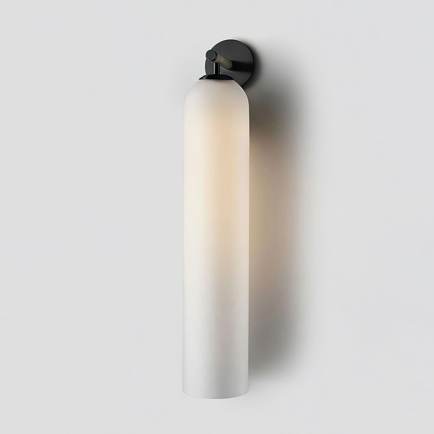 Avelin Cylinder Wall Sconce – Modern LED Frosted Glass Bathroom Vanity Vertical Lighting Fixture
